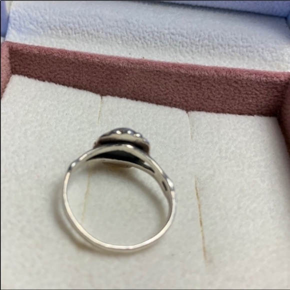 Sterling SILVER Mother of Pearl VTG RING 5 1/2 - Picture 6 of 8